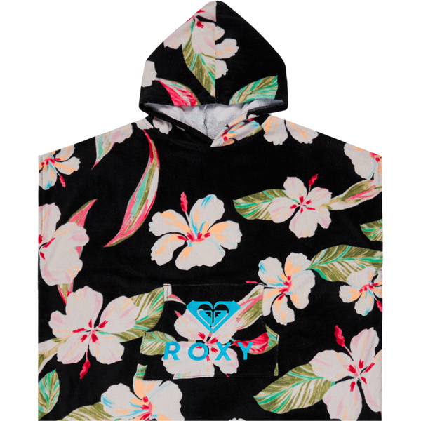 2026 Roxy Womens Stay Magical Printed Poncho Towel ERJAA04433 - Anthracite Spring Charming